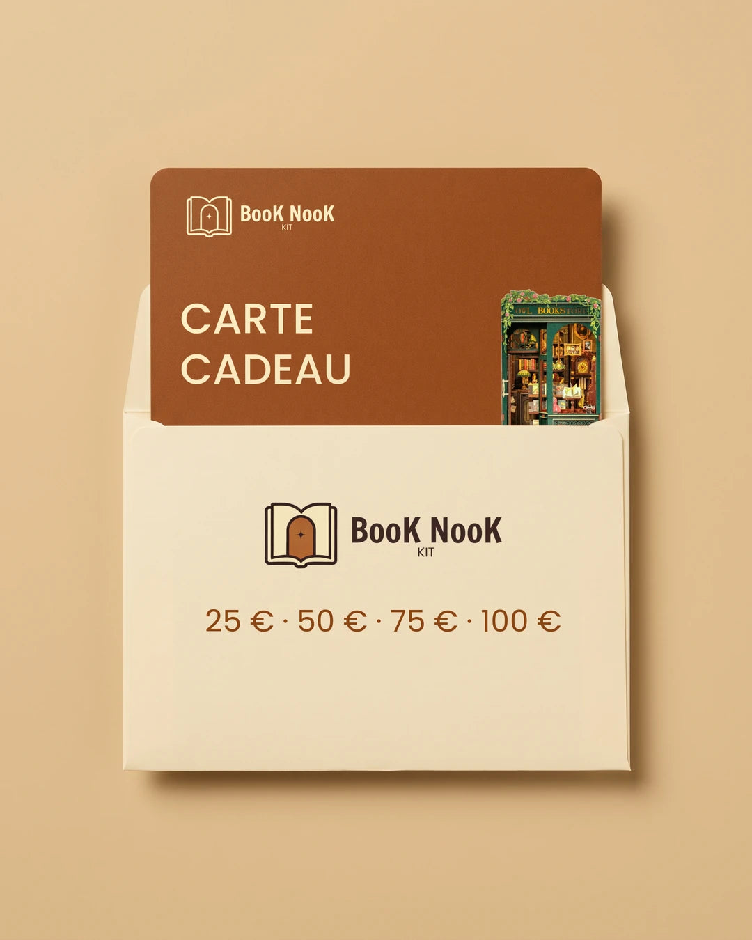 Carte cadeau Book Nook, montants 25 à 100 €