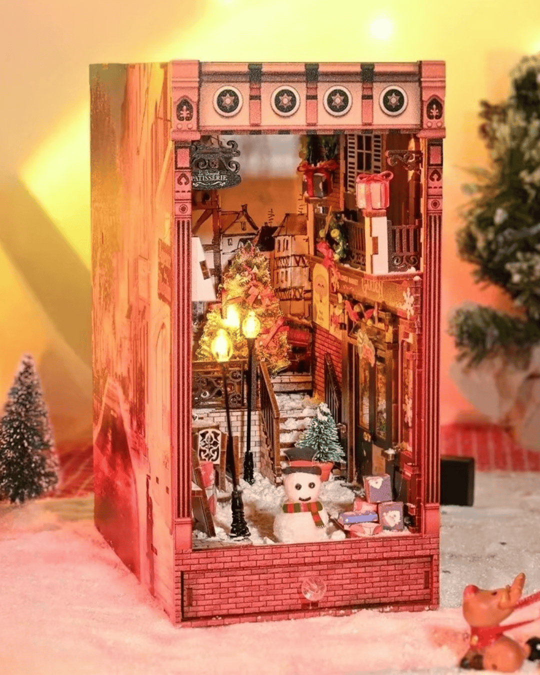 Book Nook Bustling Street Scene Wooden