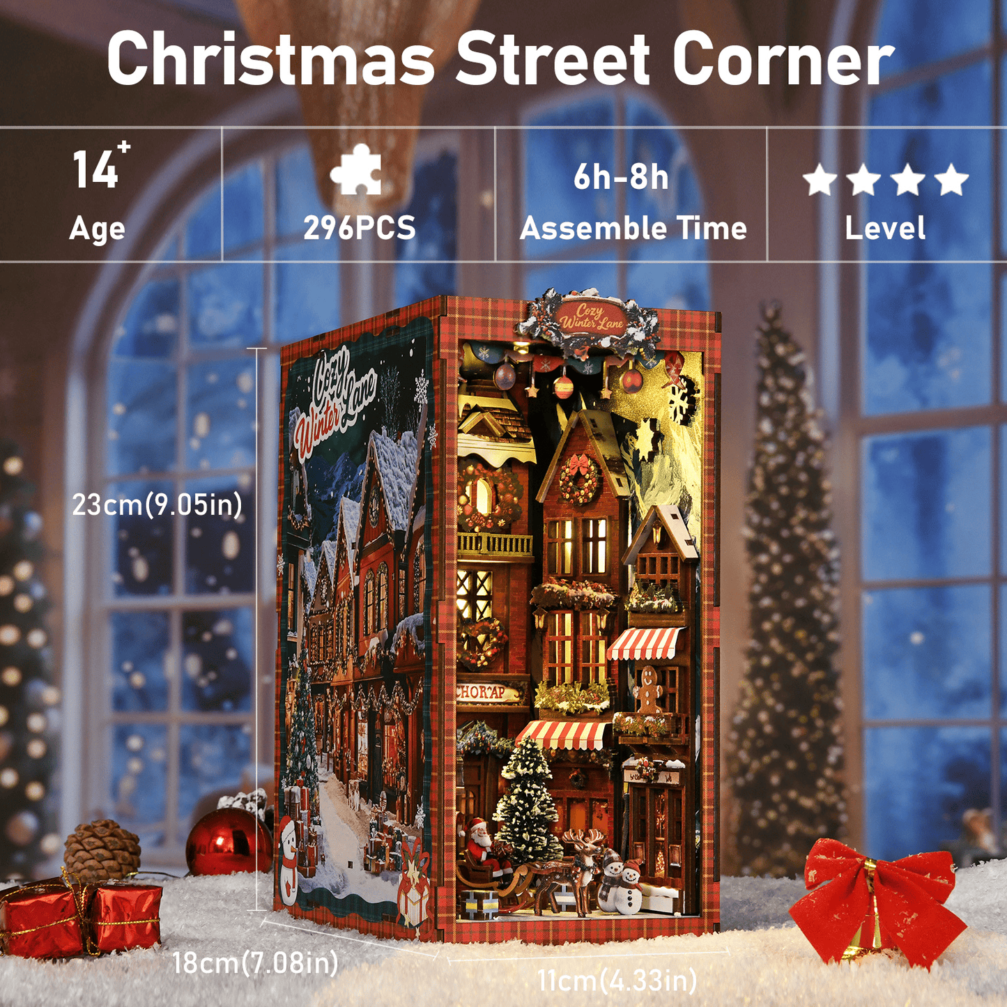 Book Nook Christmas Street Corner